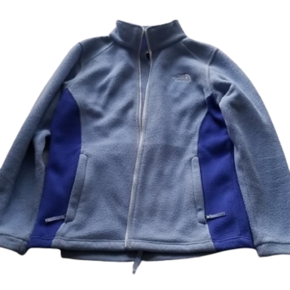 💙2xHP💙 The North Face Light & Dark Blue Fleece Jacket Girls L (14/16)